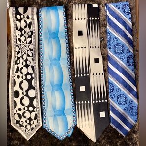 Men's Multi-Color Patterned silk Tie Set - all with pocket squares